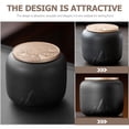thumbnail image 2 of LEORX Elegant Black Ceramic Tea Canister Airtight for Loose Leaf Storage, 2 of 8