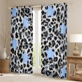 thumbnail image 2 of Feelyou Grey Leopard Print Curtains Pack of 2 (42x84 Each), Retro Stars Curtains Blackout, 2 of 6