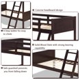 thumbnail image 6 of Topbuy Twin Over Twin Bunk Beds Convertible 2 Individual Twin Beds Solid Hardwood White/ Espresso, 6 of 7