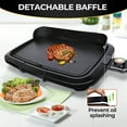 thumbnail image 4 of Casualife Electric Griddle with Removable Grease Guard, Adjustable Temp Control, Non-Stick Griddle, 12" x 18", Black, 4 of 7