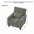 thumbnail image 3 of Modern Upholstered Accent Chair with Nailhead Trim, Green and White Striped Armchair, 3 of 10