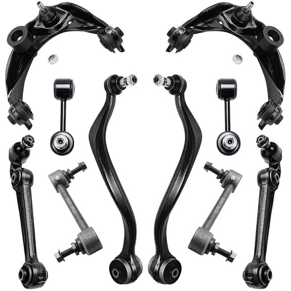 Detroit Axle - 10pc Front End Suspension Kit for 10-12 Ford Fusion 2009-2012 Lincoln MKZ 2010-2011 Mercury Milan 6 Upper Lower Control Arms w/Ball Joints 4 Front & Rear Sway Bars Replacement