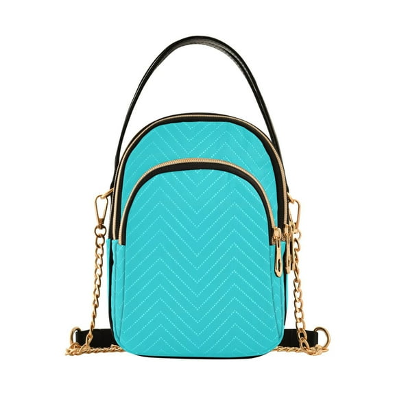 ALAZA Chain Crossbody Bags for Women Turquoise Shoulder Handbag Phone Purse