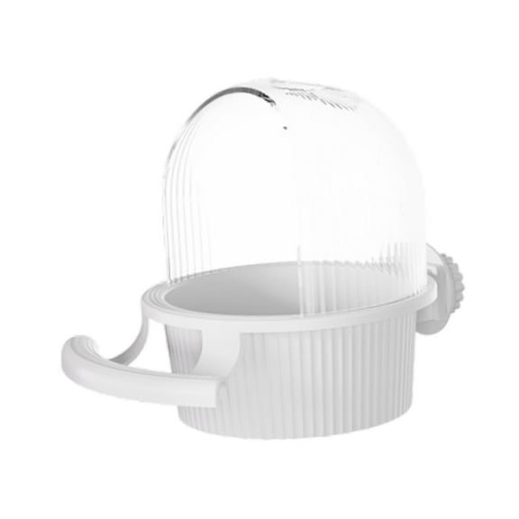 Vsenkes Parrot Water Dispenser Cup, Bird Cage Feeder, Garden Yard Decoration, Bird Food Bowl Cup for Outside Garden Parrots Cockatiel White