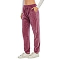 thumbnail image 4 of Women's Winter Velvet Tracksuit Pants Lined Sweatpants Fleece Joggers Pants Velour Pants Winter Sweatpants Women Velour Track Pants, 4 of 6
