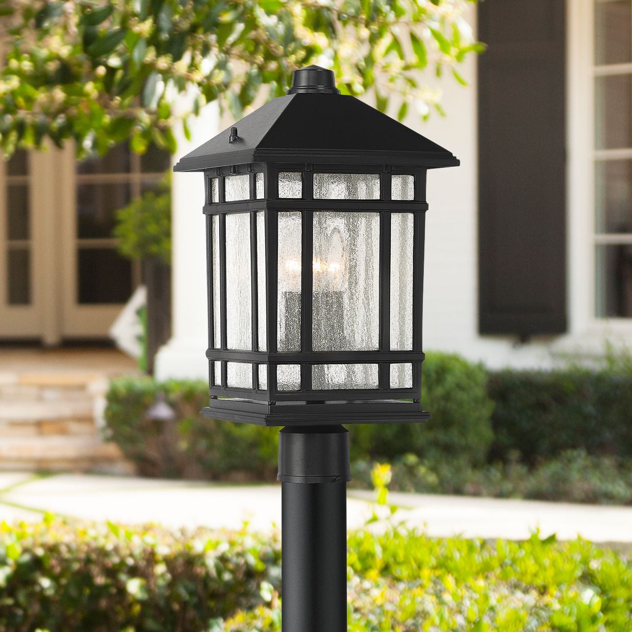2-in-1 Solar Powered Light Lamp Post Lantern Yard Stake Outdoor Garden Lighting 