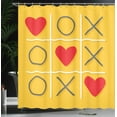 thumbnail image 4 of Ambesonne Love Shower Curtain, Romantic Xoxo Kiss Design, 69"Wx84"L, Yellow Red, 4 of 5