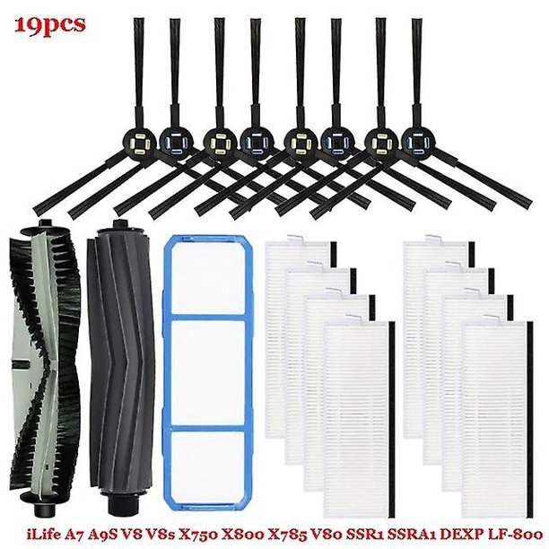 For iLife A7 A9 A9S V8 V80 V8s X750 X785 X800 Silvercrest SSR1 SSRA1 DEXP LF-800 Roller Main Brush Side Brush HEPA Filter Parts~1154