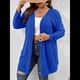 thumbnail image 5 of Suéter Tipo Cárdigan de Punto con Abertura Frontal, Liso y Acanalado, para Mujer Azul 4XL, 5 of 8
