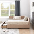 thumbnail image 3 of Full Size Storage Upholstered Tufted Bed Frame, Sofa Bed Frame with Comfortable Backrest and Armrests, Full Size Bed for Bedroom, Living Room,Velvet, BLACK(80.5''*59''*29.5''), 3 of 7