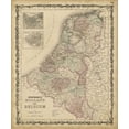 thumbnail image 2 of Johnson 15x17 White Modern Wood Framed Museum Art Print Titled - Johnsons Map of Holland and Belgium, 2 of 4