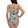 thumbnail image 5 of Sikiie Funny Beagle Active Dog Print Women One Piece Swimsuits Tummy Control One Shoulder Bathing Suits Ruffle Swimwear, From S to XXL-X-Large, 5 of 6