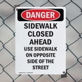 thumbnail image 5 of (2 Pack) Sidewalk Closed Ahead Use Sidewalk OSHA Danger Sign 18 Inch X 24 Inch Plastic Sign, Weather Resistant, UV Protected for Workplace, Business, and Construction Site, Made in the, 5 of 8