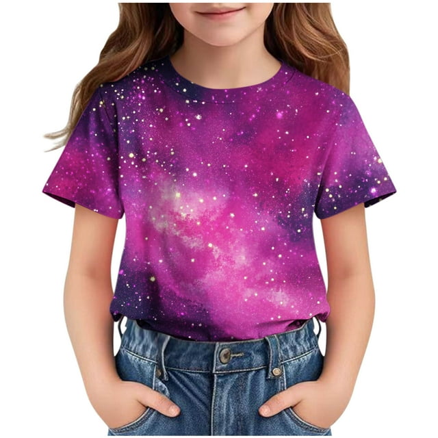 Jamicy T-Shirts pour Filles Rentrée des Classes Garçons Filles T-Shirts Graphiques 3d Cool Col Rond T-Shirt Unisexe Manches Courtes Hauts Tees