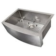 thumbnail image 6 of ZLINE 30" Zermatt Farmhouse Apron Mount Single Bowl Fingerprint Resistant Stainless Steel Kitchen Sink with Bottom Grid (SAS-30S), 6 of 7