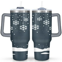 Christmas 40 Oz Tumbler with Handle Lid and Straw Stainless Steel Double Walled Vacuum Insulated Cup Merry Christmas Gifts Tumbler for Women Men Friends Outdoor Indoor