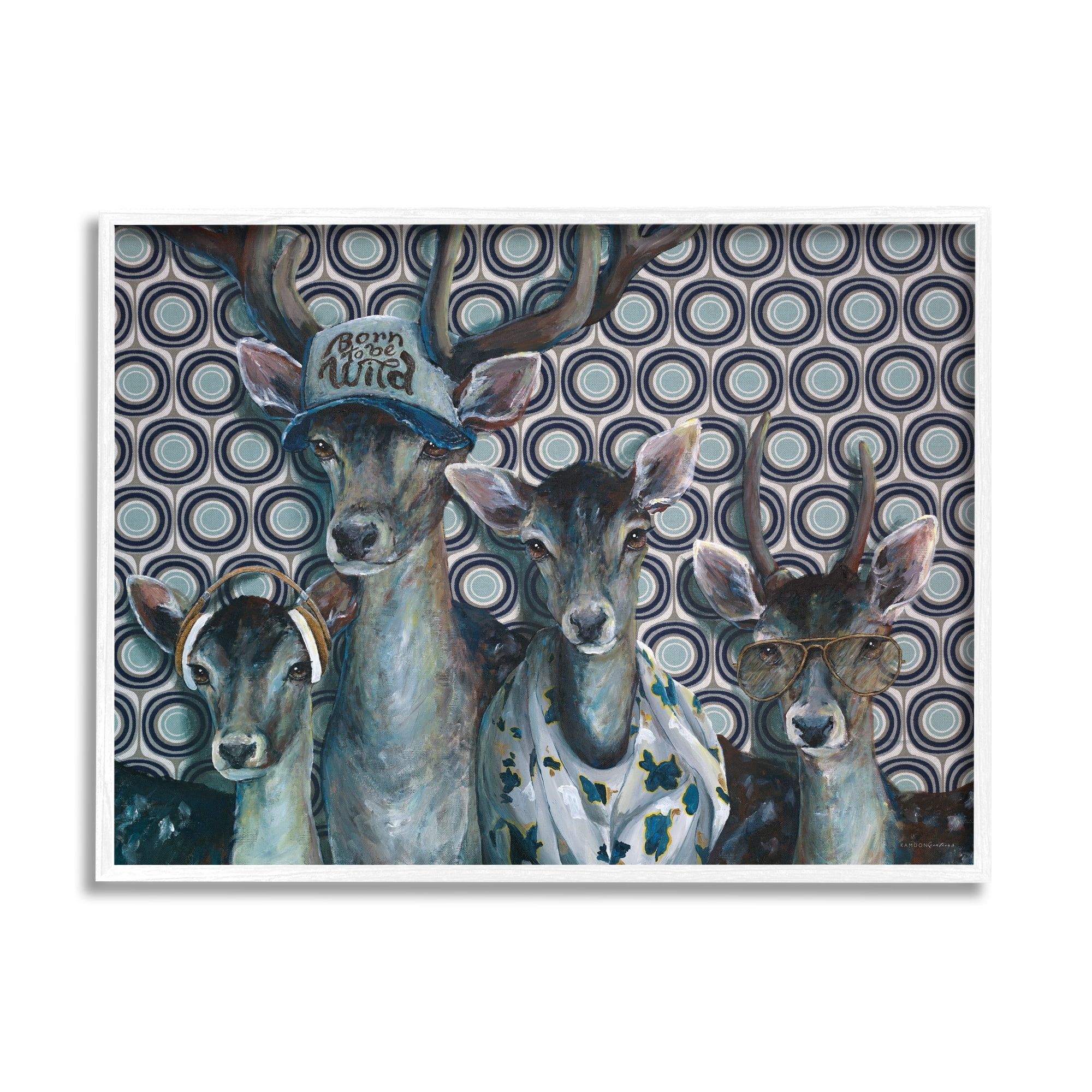 Stupell Industries Born to Be Wild Forest Animals Family Patterned, 30 x 24, Design by Kamdon Kreations