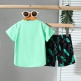 thumbnail image 4 of Ensemble de Tenue Garçon Imprimé Chemise à Manches Courtes Tee-Shirt Shorts Col Rond Tenues d'Été Garçons 2-3 Ans Vêtements Mode Garçons, 4 of 6