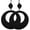 Black, variant on Large Retro Hoop 80s Costume Dangle Earrings