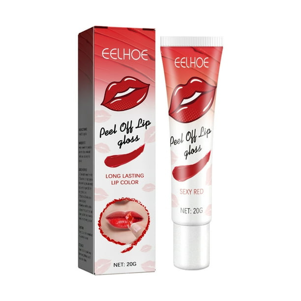 Xihbxyly oferta del dia Brillo de labios desprendible Lápiz labial mate Tintado Rip Lápiz labial desprendible 4ML