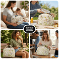 thumbnail image 6 of Gocvo Lunch Bag for Women Insulated Lunch Bag Reusable Cooler Bag Portable Cute Corduroy Lunch Tote Bags for Travel, Work, Picnic(Purple/Green Plants), 6 of 8