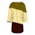 thumbnail image 5 of MEICHEN Womens Fleece Plush Robe With Hood Long Soft Color Block Pockets Loungewear Luxurious Flannel Bathrobe for Women, 5 of 5