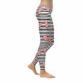 thumbnail image 3 of SUNENAT Cute Ice Cream Sticks Black and White Stripes Women's Capri Leggings Stretchy Skinny Yoga Pants XL, 3 of 4