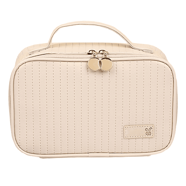 Bolsa de almacenamiento de lavado portátil de viaje de gran capacidad, bolsa de cosméticos, hecha de PU