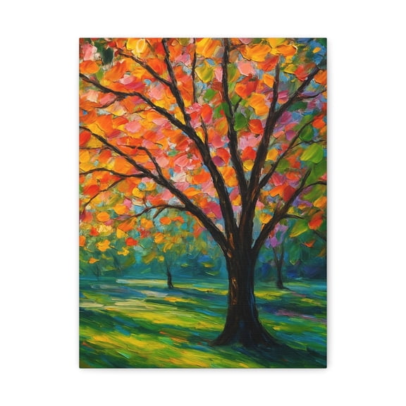 Vibrant Fall Tree Wall Art Print, Seasonal Nature Decor