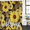 thumbnail image 2 of Spring Daisy Shower Curtain, Waterproof Shower Curtains for Bathroom, Botanical Brown Yellow Flowers Oil Painting Washable Fabric Bathtub Curtain Set Bath Decor with 12 Hooks 48"x72", 2 of 8