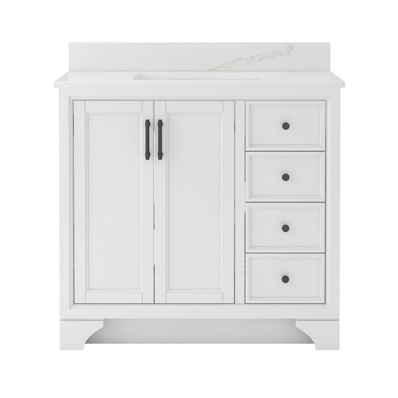 Craft   Main Lcvt3722d-Qcb1 Lanagan 36" Free Standing Single Basin Vanity Set - White