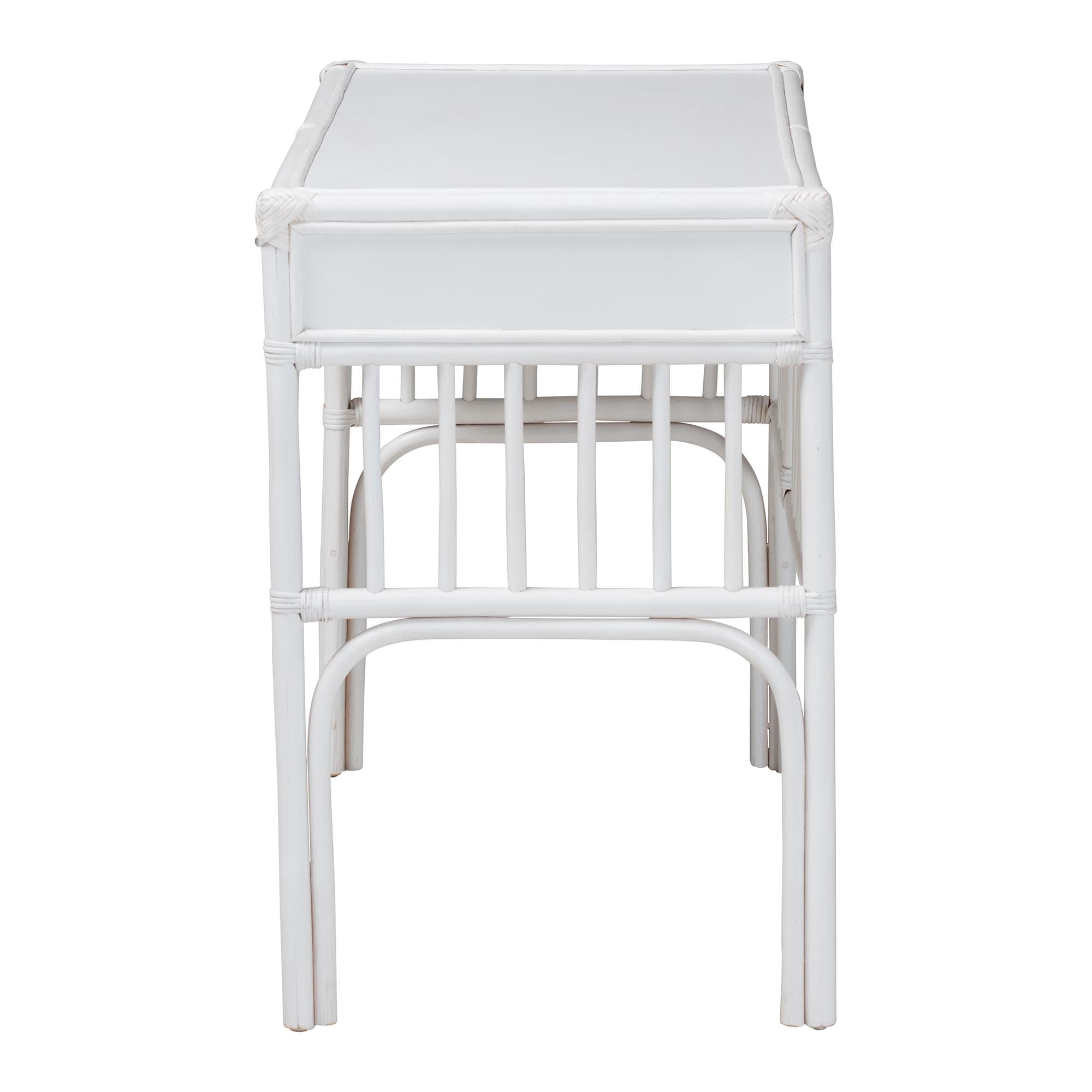 bali & pari Onella Boho Desk, 2-Drawer, White