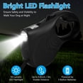 thumbnail image 6 of Retractable Dog Leash with Flashlight 16ft Walking Leash for Dogs up to 77lbs, 360° Tangle-Free Nylon Tape Anti-Slip Handle -Black, 6 of 7