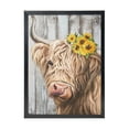 thumbnail image 2 of ADALE Quebo Funny Yellow Highland Cow cavans Wall Art Highland Cow pictures wall Decor Painting for farmhouse bedroom decor Black Framed 20x16 Inch, 2 of 5