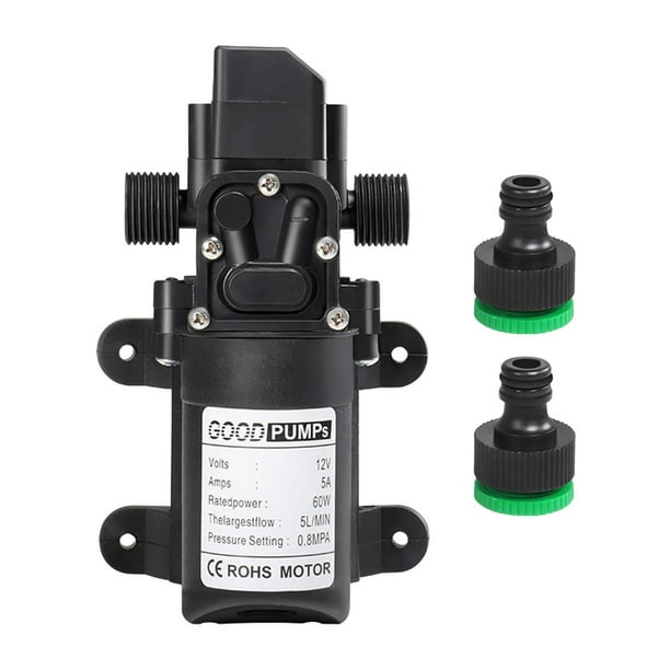 Bomba Autocebante, Bomba de Diafragma, 12 V, 60 W, Bomba de Presión de Agua para Barcos, Longitud 16,5 Cm, para Pulverizar Jardines