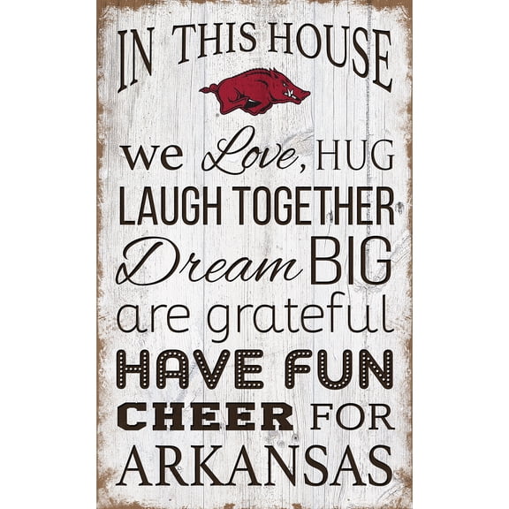Arkansas Razorbacks 11'' x 19'' Team In This House Sign