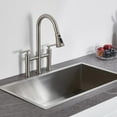 Double Handle Bridge PullDown Kitchen Faucet with 3Spray Patterns and