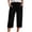 Black*, variant on RUTAYY Women's Capri Pants Solid Color Straight Leg Casual High Waist Sports Loose Fit Daily Wear Trendy Travel Trousers
