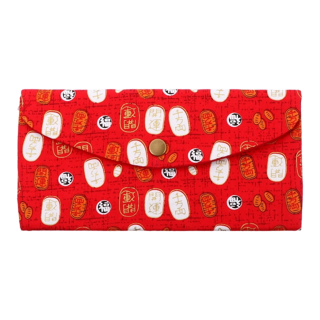 FELTECHELECTR Pc Cartera de Tela Retro Bolso para Celular Sobre Rojo de Año Nuevo Paquete Rojo Práctico