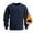 Dark Blue(New), variant on Men's Casual Essential Fleece Warm Sweatshirt Solid Color Crew Neck Long Sleeve Loose Comfortable Pullover Tops