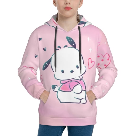 Sanrio Pochacco Kids' Hoodie 3d Print Sweatshirt Soft Pullover Hooded With Big Pockets Fans Gifts For Boys Or Girls Small