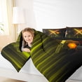thumbnail image 4 of Manfei Lightsaber Bedding Comforter Set,Teens Colorful Neon Twin Comforter Sets,Yellow Stripe Line Bedding Set For Boys Kids,Microfiber Bedroom Decor Reversible,2pcs, 4 of 8