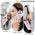 thumbnail image 6 of For iPhone 15 Plus Case Compatible with MagSafe, Rugged PC+TPU Back Cover with Magnetic 360° Kickstand Ring Holder, Anti-Scratch, Shock-Absorbent, Non-Slip Grip, Anti-Fingerprint,Pink, 6 of 9