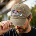 thumbnail image 4 of Unisex Baseball Cap, Vintage Washed Cotton Adjustable Dad Hat for Men and Women "LAKE AMERICA", Curved Brim Casual Cap for Everyday Outdoor Wear, 4 of 7