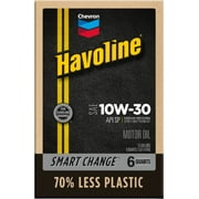 Chevron Havoline Conventional Motor Oil 10W-30, 6 Qt Smart Change Box Case (2-Pack)