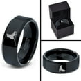 thumbnail image 4 of Tungsten Ice Figure Skating Hockey Skate Band Ring 8mm Men Women Comfort Fit Black Beveled Edge Polished, 4 of 4