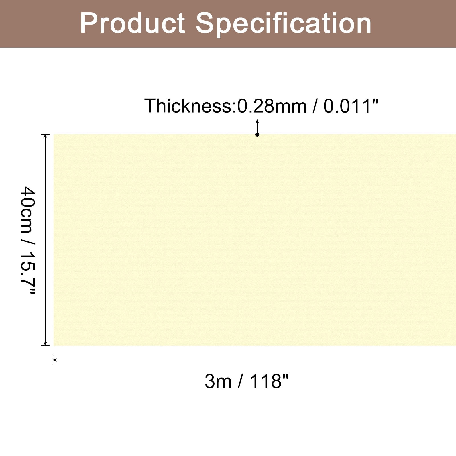 Unique Bargains Peel Stick Wallpaper Solid Color Vinyl Self-Adhesive Paper Brown Yellow