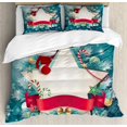 thumbnail image 1 of Juego de funda nórdica, Santa Claus Star Banner Snowflakes Ribbon y Candy Cane Tree, 1 of 6
