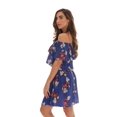 thumbnail image 2 of Riviera Sun Rayon Crepe Printed Short Dress for Women (Blue - Floral, X-Large), 2 of 3