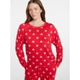 thumbnail image 4 of Joyspun Women's Cozy Lounge Collection Hacci Long Sleeve Top and Pants Pajama Set, 2-Piece, Sizes XS-3X, 4 of 5